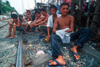 Manila city, Philippines - youths on the railway tracks - Slums and shanty towns - photo by B.Henry