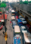 Metro Manila, Philippines - Elevated Light Rail Track LRT and traffic - photo by B.Henry