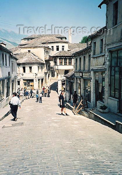 albania41: Albania / Shqiperia - Gjirokaster / Gjirokastra: street scene - old Ottoman town - Unesco world heritage list - photo by J.Kaman - (c) Travel-Images.com - Stock Photography agency - Image Bank