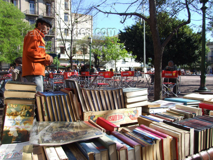 argentina310: Argentina - Buenos Aires - Book market at the Plaza Dorrego, San Telmo - images of South America by M.Bergsma - (c) Travel-Images.com - Stock Photography agency - Image Bank