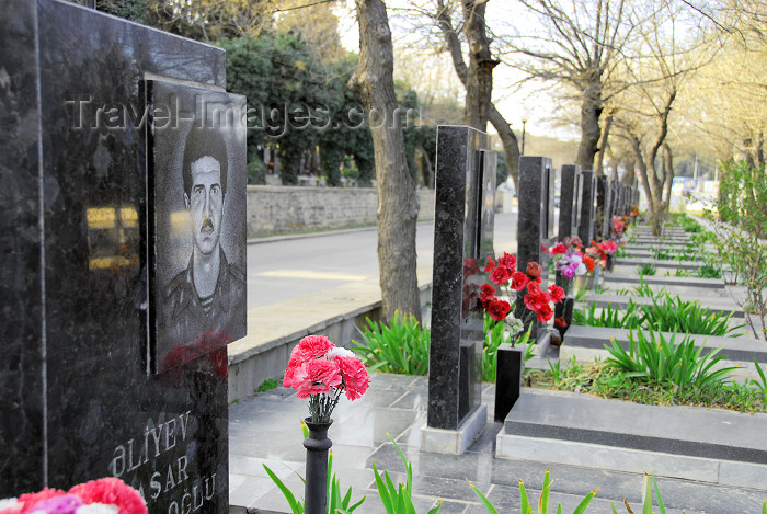 azer332: Azerbaijan - Baku: Nagorno Karabakh war graves on Martyrs' Lane - Shahidlar Hiyabany - photo by M.Torres - (c) Travel-Images.com - Stock Photography agency - Image Bank