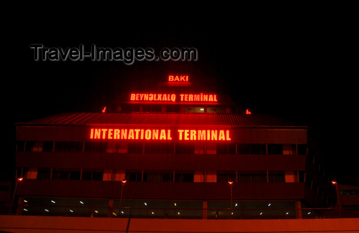 azer335: Azerbaijan - Baku: Baku airport, Geydar Aliyev - GYD, international terminal at night - photo by Miguel Torres - (c) Travel-Images.com - Stock Photography agency - Image Bank