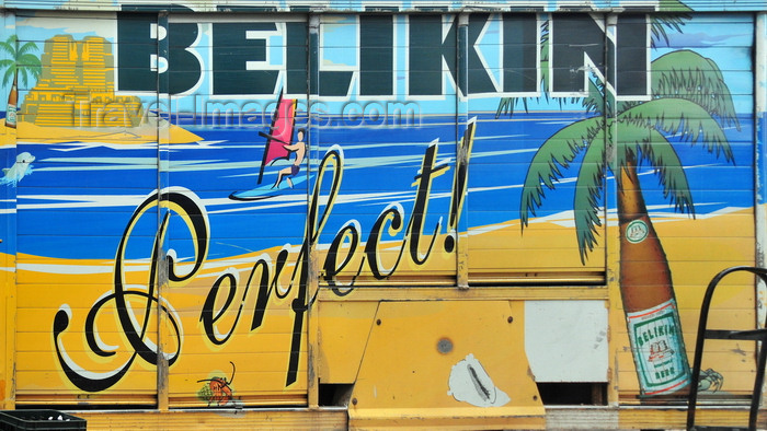 belize65: San Ignacio, Cayo, Belize: Belikin beer is available everywhere - truck side - photo by M.Torres - (c) Travel-Images.com - Stock Photography agency - Image Bank