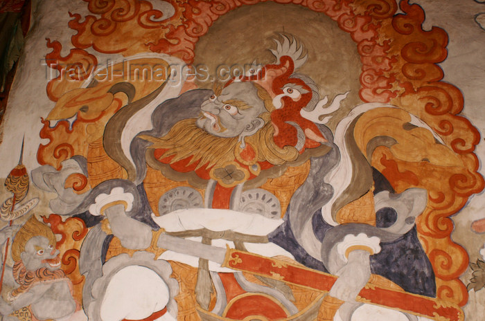 bhutan370: Bhutan - Shingkhar - Old painting of Phagchepo - photo by A.Ferrari - (c) Travel-Images.com - Stock Photography agency - Image Bank