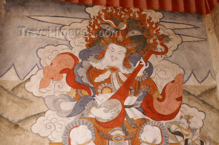 bhutan371: Bhutan - Shingkhar - Old painting of Yulkhorsung - photo by A.Ferrari - (c) Travel-Images.com - Stock Photography agency - Image Bank