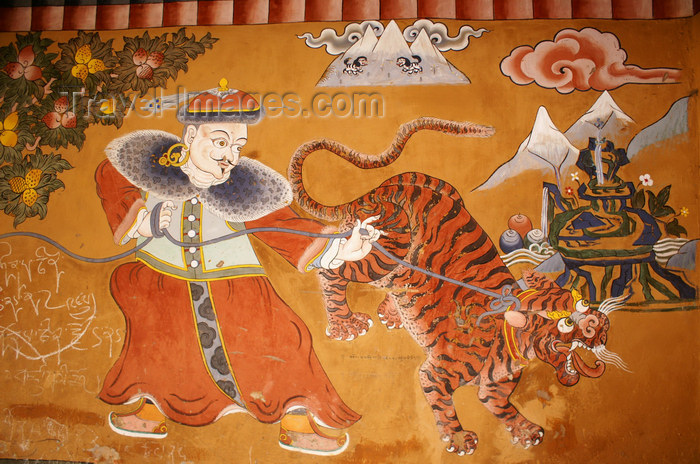 bhutan381: Bhutan - tiger painting - Ugyen Chholing palace - photo by A.Ferrari - (c) Travel-Images.com - Stock Photography agency - Image Bank