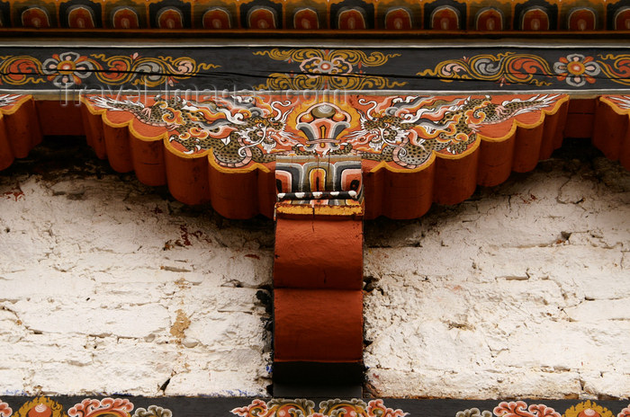 bhutan400: Bhutan - Wood carvings and paintings - Ugyen Chholing palace - photo by A.Ferrari - (c) Travel-Images.com - Stock Photography agency - Image Bank