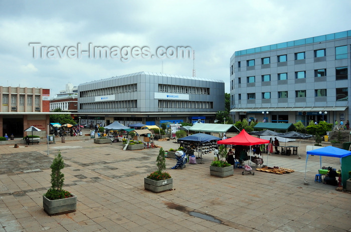botswana51: Gaborone, South-East District, Botswana: Main Mall - Barclays, Central Post Office - photo by M.Torres - (c) Travel-Images.com - Stock Photography agency - Image Bank