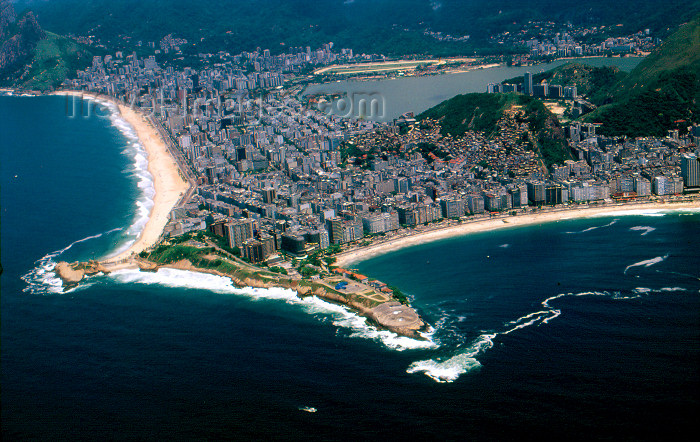brazil378: Brazil / Brasil - Rio de Janeiro: Copacabana and Ipanema beach from the air / praias de Copacabana e Ipanema, vista aérea - photo by Lewi Moraes - (c) Travel-Images.com - Stock Photography agency - Image Bank