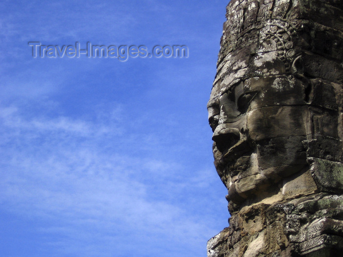 cambodia120: Angkor, Cambodia / Cambodge: Bayon - Avalokitesvara and the sky (Angkor Thom) - photo by M.Samper - (c) Travel-Images.com - Stock Photography agency - Image Bank