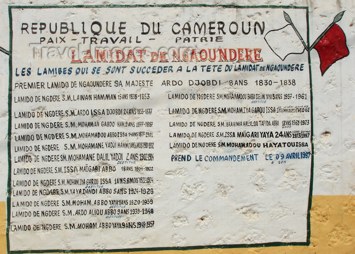 cameroon37: N'Gaoundéré, Cameroon:  list of the 18 Lamidos who have reigned in N'Gaoundéré since 1830 - photo by B.Cloutier - (c) Travel-Images.com - Stock Photography agency - Image Bank