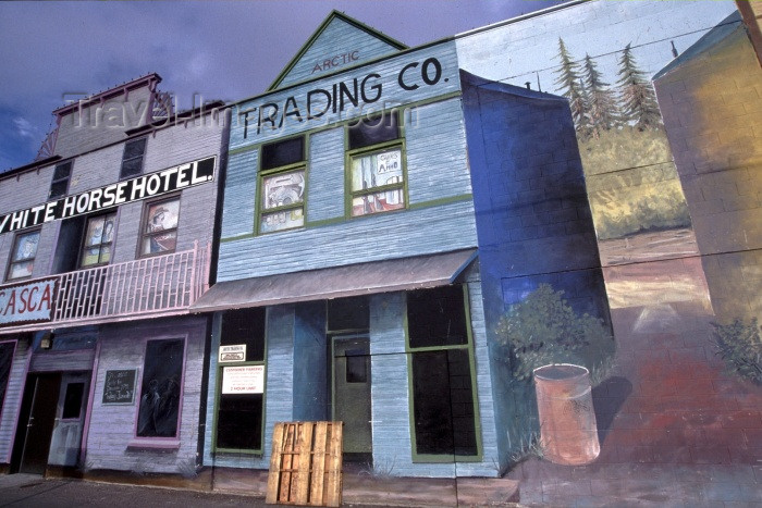 canada36: Canada / Kanada - Whitehorse, Yukon: shops and trompe l'oeil - wooden houses - photo by F.Rigaud - (c) Travel-Images.com - Stock Photography agency - Image Bank
