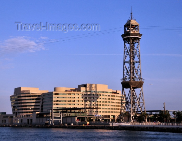 catalon254: Barcelona, Catalonia: Hotel Eurostars Grand Marina, World Trade Center and Torre Jaume I, Port Vell Aerial Tramway - photo by M.Torres - (c) Travel-Images.com - Stock Photography agency - Image Bank