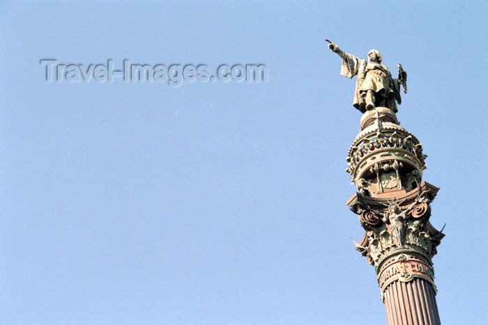 catalon73: Catalonia - Barcelona: Christopher Columbus points the finger at America - Monumento a Cristóbal Colón - photo by M.Bergsma - (c) Travel-Images.com - Stock Photography agency - Image Bank