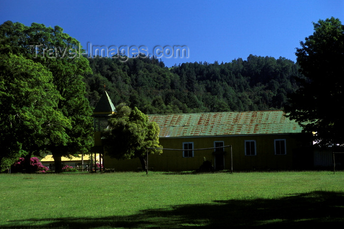 chile17: Isla Teja, Valdivia, Los Ríos, Chile: historical church - photo by C.Lovell - (c) Travel-Images.com - Stock Photography agency - Image Bank