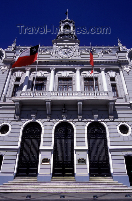 chile175: Valparaíso, Chile: Primera Zona Naval building, ex-Intendencia de Valparaiso, with its mansard roof on Plaza Sotomayor - photo by C.Lovell - (c) Travel-Images.com - Stock Photography agency - Image Bank
