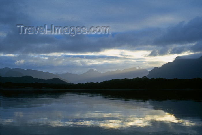 chile222: Aisén region, Chile: sky reflected on the Palena River - temperate rain forest of northern Patagonia west of La Junta - photo by C.Lovell - (c) Travel-Images.com - Stock Photography agency - Image Bank