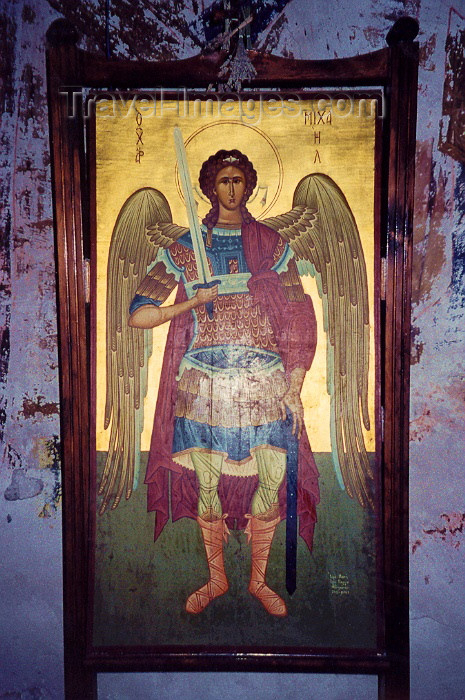 cyprus15: Cyprus - Troodos region - Limassol district: Archangel Michael - church painting - photo by Miguel Torres - (c) Travel-Images.com - Stock Photography agency - Image Bank