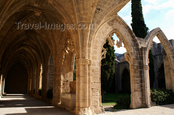 cyprusn63: Bellapais, Kyrenia district, North Cyprus: Bellapais abbey - along the arcade - photo by A.Ferrari - (c) Travel-Images.com - Stock Photography agency - Image Bank