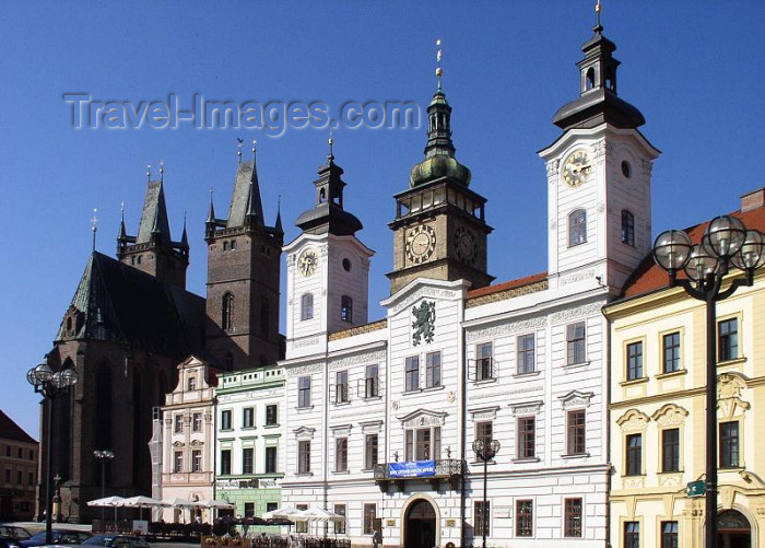czech227: Czech Republic - Hradec Králové: Town hall and the Cathedral of the Holy Ghost / Radnice - photo by J.Kaman - (c) Travel-Images.com - Stock Photography agency - Image Bank