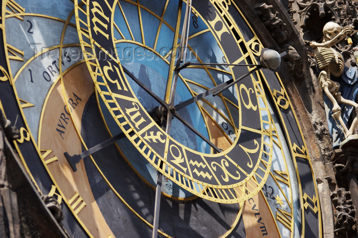 czech439: Orloj, Astronomical Clock - odd angle, Staromestske Namesti, Prague, Czech Republic - photo by H.Olarte - (c) Travel-Images.com - Stock Photography agency - Image Bank
