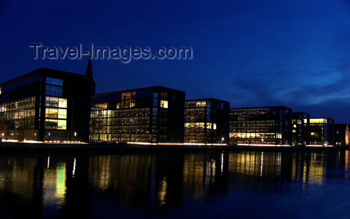 denmark62: Denmark - Copenhagen / København / CPH: Lighted Buildings at Dusk - waterfront - photo by G.Friedman - (c) Travel-Images.com - Stock Photography agency - Image Bank