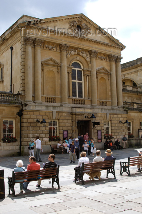 england373: England - Bath (Somerset county - Avon): View of Square at the Roman Baths - benches - photo by C. McEachern - (c) Travel-Images.com - Stock Photography agency - Image Bank
