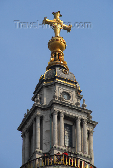 england413: London, England: St Paul's Cathedral - Visitors view London from the Golden Gallery, above the dome - cross - photo by M.Torres - (c) Travel-Images.com - Stock Photography agency - Image Bank