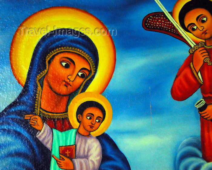 ethiopia459: Lake Tana, Amhara, Ethiopia: Entos Eyesu Monastery - Virgin Mary with baby Jesus - photo by M.Torres - (c) Travel-Images.com - Stock Photography agency - Image Bank