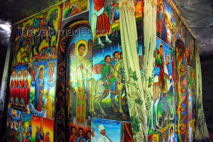 ethiopia468: Lake Tana, Amhara, Ethiopia: Entos Eyesu Monastery - murals around the maqdas, the holy of holies - photo by M.Torres - (c) Travel-Images.com - Stock Photography agency - Image Bank