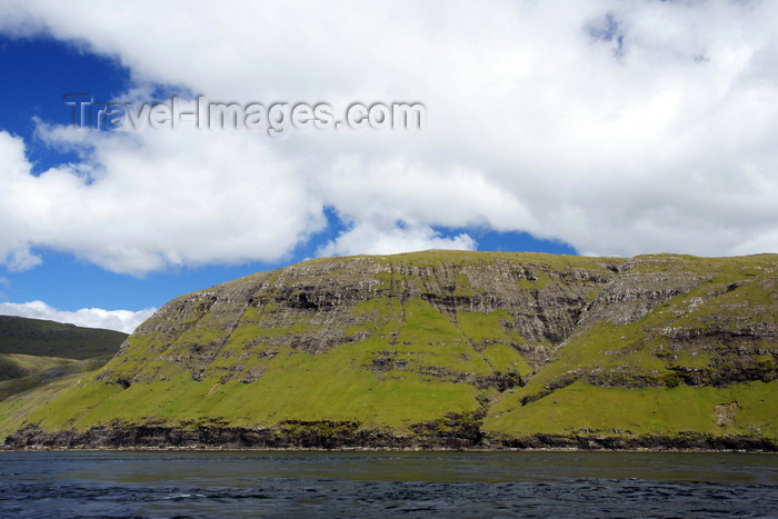 faeroe101: Vestmannasund sound, Streymoy island, Faroes: cliffs - the sound separates Streymoy from Vágar island - a tunnel runds under Vestmannasund - photo by A.Ferrari - (c) Travel-Images.com - Stock Photography agency - Image Bank