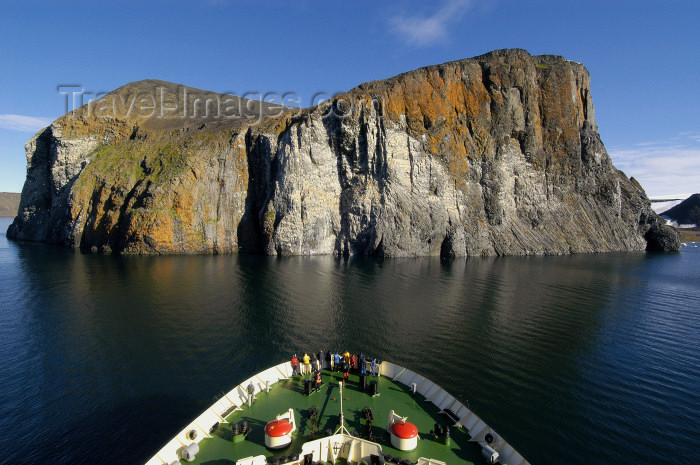 franz-josef8: Franz Josef Land - Rubini Rock and bow of ship (photo by Bill Cain) - (c) Travel-Images.com - Stock Photography agency - Image Bank