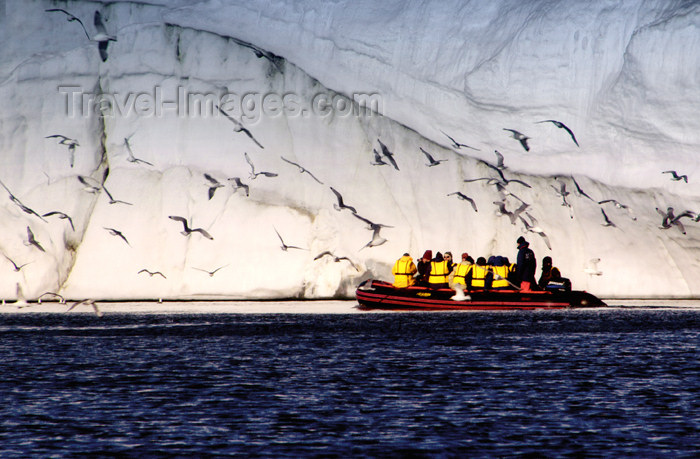franz-josef94: Franz Josef Land Zodiac with passengers, iceberg, sea birds - Arkhangelsk Oblast, Northwestern Federal District, Russia - photo by Bill Cain - (c) Travel-Images.com - Stock Photography agency - Image Bank