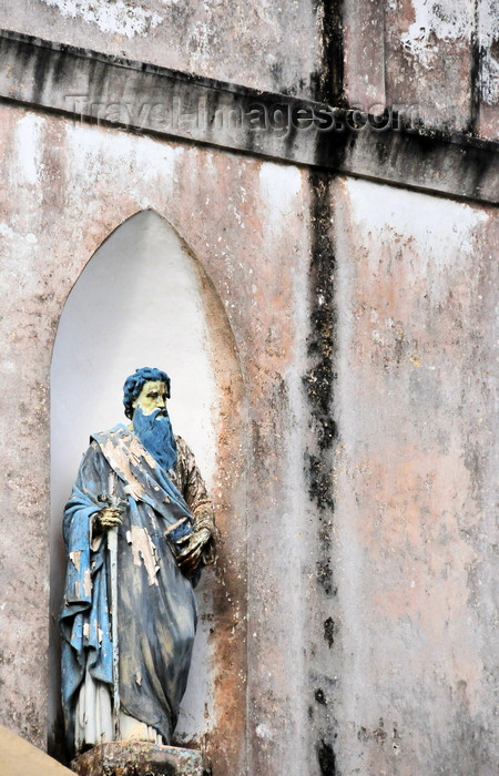 gabon28: Libreville, Estuaire Province, Gabon: St. Paul holding a book, preaching the Gospel - niche on the façade of the old Saint Mary's cathedral - Notre-Dame de Neiges - photo by M.Torres - (c) Travel-Images.com - Stock Photography agency - Image Bank