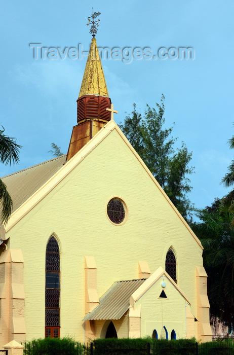 gambia11: Banjul, The Gambia: Saint Mary's Anglican Cathedral - yellow façade with spire and weather-vane -  Independence Drive - photo by M.Torres - (c) Travel-Images.com - Stock Photography agency - Image Bank