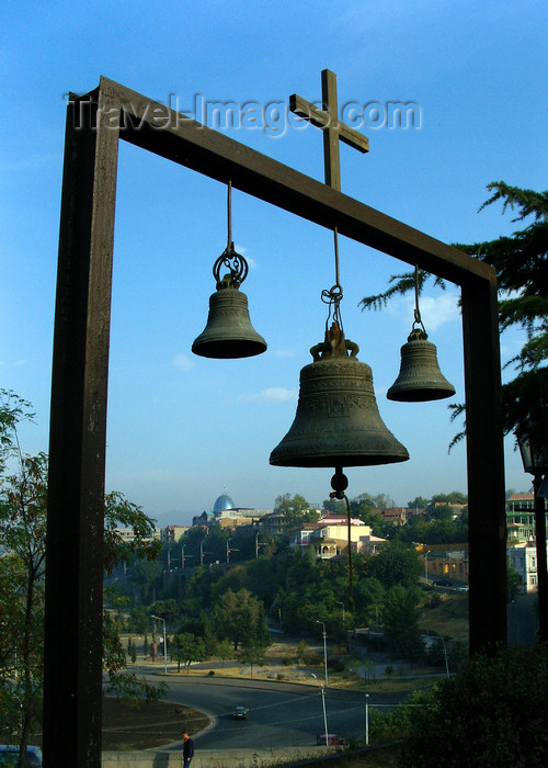 georgia175: Tbilisi, Georgia: bells and cross - photo by N.Mahmudova - (c) Travel-Images.com - Stock Photography agency - Image Bank