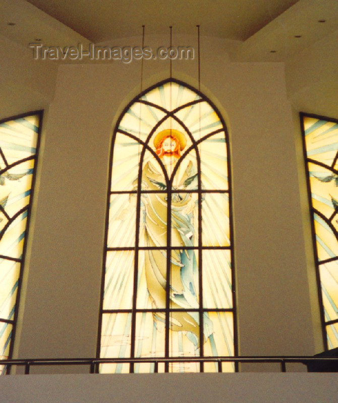 georgia50: Georgia - Batumi: stained glass - Jesus at the Catholic Church of the Holy Spirit - photo by M.Torres - (c) Travel-Images.com - Stock Photography agency - Image Bank
