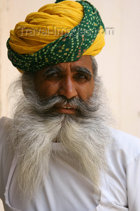 india210: Jodhpur, Rajasthan, India: bearded man in a turban - French fork beard - photo by M.Wright - (c) Travel-Images.com - Stock Photography agency - Image Bank