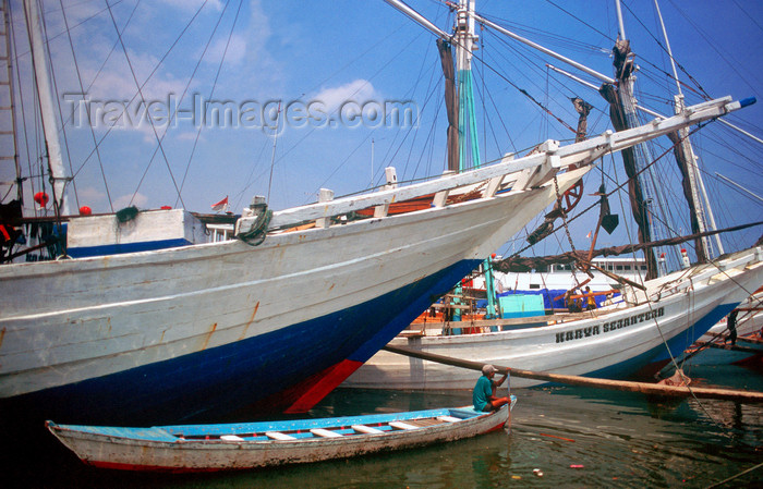 indonesia25: Sunda Kelapa, South Jakarta, Indonesia - prows of pinisiq / phinisi / pinisi boats - operated by Bugis people - the old port of Sunda Kelapa - photo by B.Henry - (c) Travel-Images.com - Stock Photography agency - Image Bank