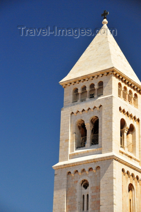 israel430: Jerusalem, Israel: neo-Romanesque stone belfry of the Lutheran Church of the Redeemer (Erlöserkirche), former Crusader church of St. Mary Latina - architect Friedrich Adler - Muristan, Christian quarter - photo by M.Torres - (c) Travel-Images.com - Stock Photography agency - Image Bank
