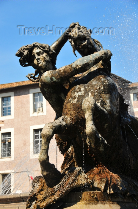 italy442: Rome, Italy: woman taming a horse - sculpture in the Piazza della Repubblica fountain - Fontana delle Naiadi, by Mario Rutelli - photo by M.Torres - (c) Travel-Images.com - Stock Photography agency - Image Bank