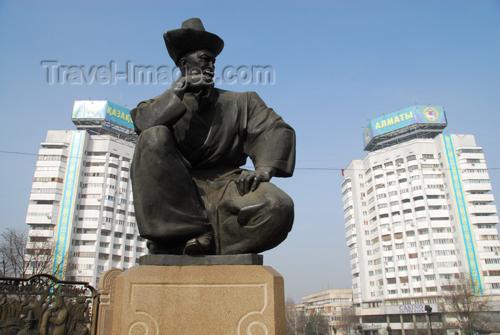 kazakhstan276: Kazakhstan, Almaty: Republic square - statue and towers - photo by M.Torres - (c) Travel-Images.com - Stock Photography agency - Image Bank