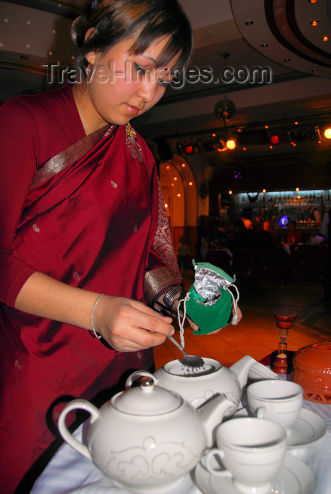 kazakhstan331: Kazakhstan, Almaty: tea being served - photo by M.Torres - (c) Travel-Images.com - Stock Photography agency - Image Bank