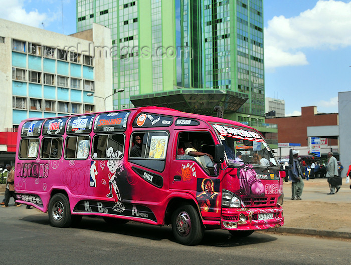 kenya25: Nairobi, Kenya: matatu share taxi near Afya Centre - Tom Mboya St - downtown traffic - photo by M.Torres - (c) Travel-Images.com - Stock Photography agency - Image Bank