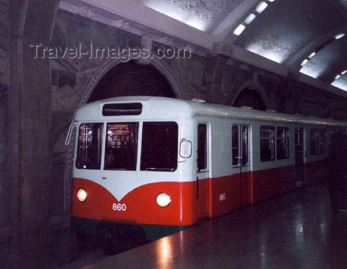 korean140: North Korea / DPRK - Pyongyang: the Metro - former German metro car at Puhung station (West-Berlin - 1960) (photo by M.Torres) - (c) Travel-Images.com - Stock Photography agency - Image Bank