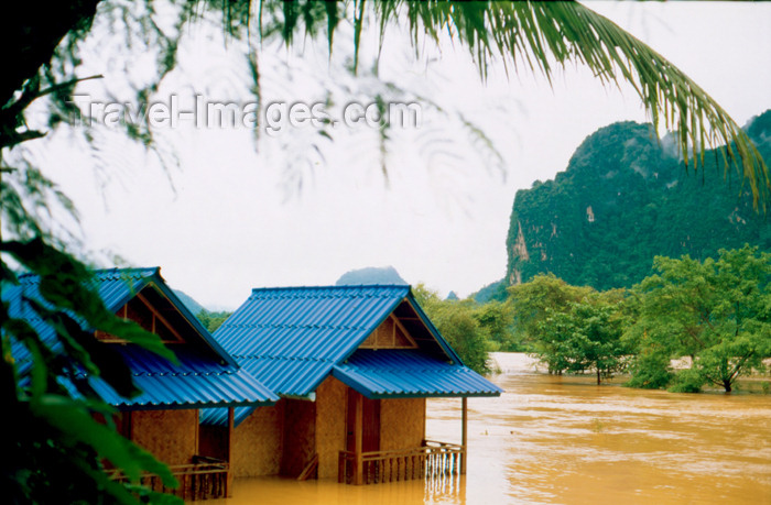 laos69: Laos - Vang Vieng - the effects of the monsoon - flooded houses - photo by K.Strobel - (c) Travel-Images.com - Stock Photography agency - Image Bank