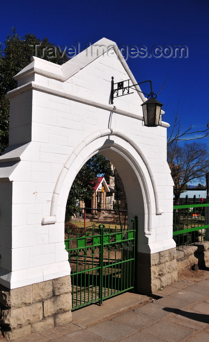 lesotho13: Maseru, Lesotho: entrance arch to St John's Anglican Church - Kingsway - photo by M.Torres - (c) Travel-Images.com - Stock Photography agency - Image Bank