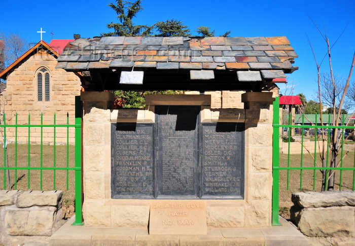 lesotho14: Maseru, Lesotho: memorial to the men of Basutoland who died in World War II - St John's Anglican Church - Kingsway - photo by M.Torres - (c) Travel-Images.com - Stock Photography agency - Image Bank