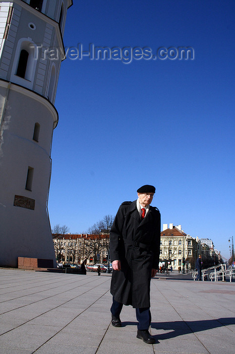 lithuania160: Lithuania - Vilnius: Cathedral square - man going to Sunday Mass - photo by Sandia - (c) Travel-Images.com - Stock Photography agency - Image Bank