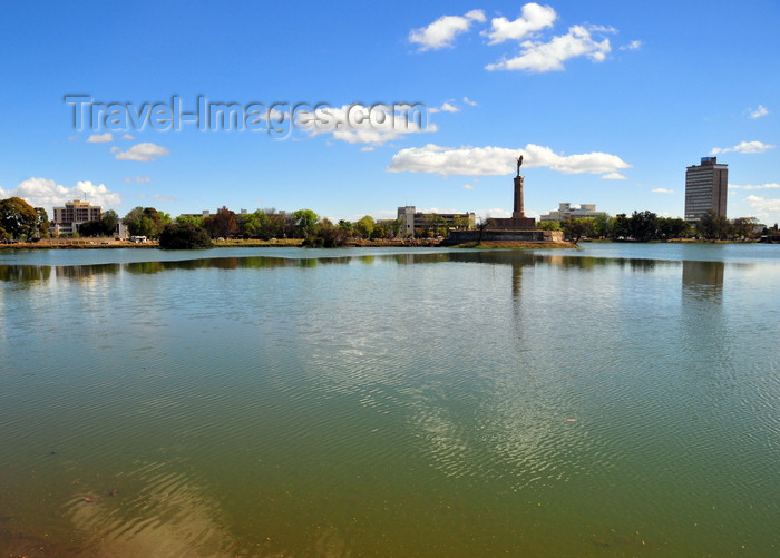 madagascar4: Antananarivo, Madagascar: Anosy Lake with Monument aux Morts and the Carlton Hotel - photo by M.Torres - (c) Travel-Images.com - Stock Photography agency - Image Bank